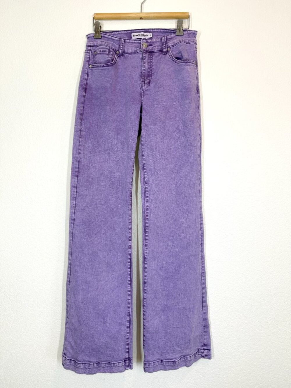 Ranch Dress n Purple Jeans Medium Western Wide Leg Stretch Tall Long inseam - Picture 2 of 9